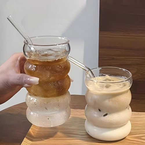 4 Pcs 20oz Drinking Glasses Set with Straws (4 Count)