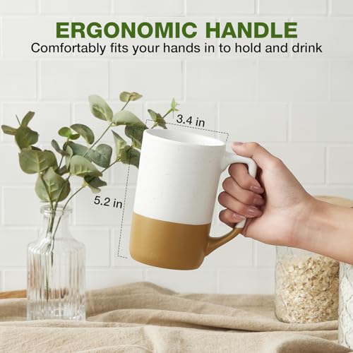 Large Ceramic Coffee Mug Set of 4 (4 Count)
