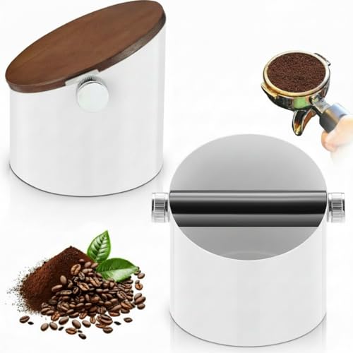 Espresso Knock Box with Walnut Lid for Coffee Grounds