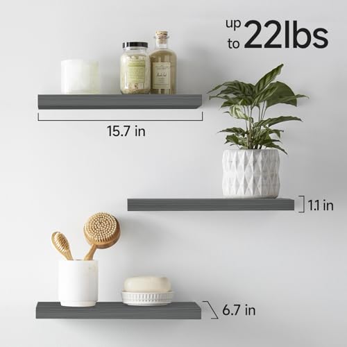 Grey Floating Shelves 15.7in