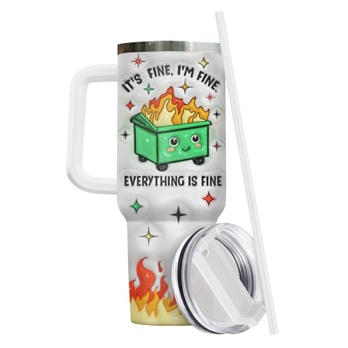 Dumpster Fire This Little 40 oz Tumbler with Handle