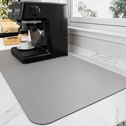 Coffee Mat Absorbent Hide Stain Rubber Backed Dish Drying Mat for Kitchen Counter