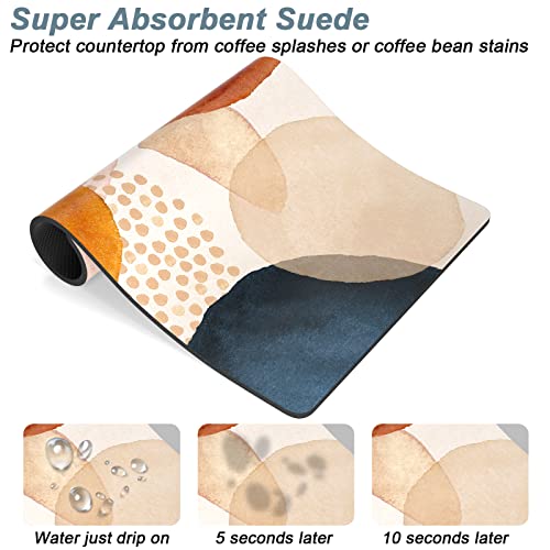 Coffee Mat 16" x 24" Cute Boho Theme Coffee Bar Mats for Espresso Machine Station Accessories and Organizer