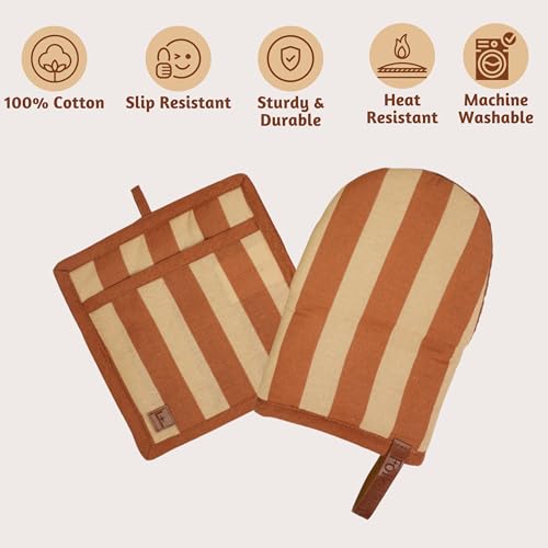 Pot Holders & Oven Mitts Set for Kitchen (2 Count)