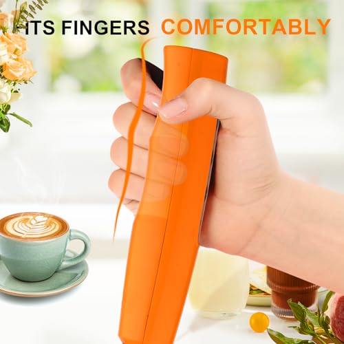 Fluorescence Orange Handheld Milk Frother Wand for Coffee