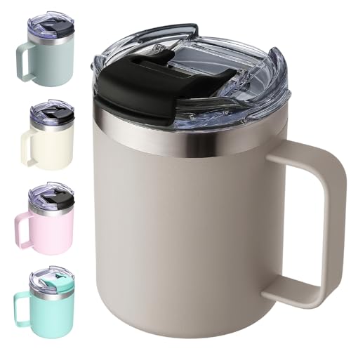 12oz Insulated Travel Coffee Mug with Handle