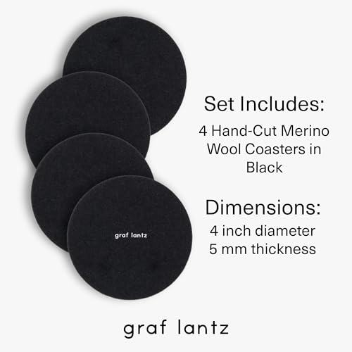 Bierfilzl Merino Wool Round Coasters Set of 4 (4 Count)