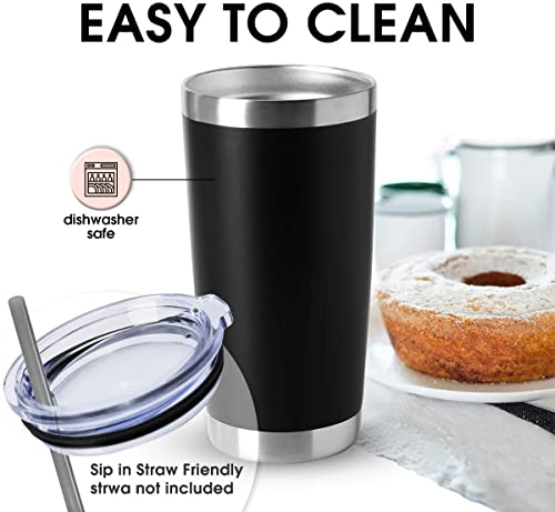 20oz Tumblers Stainless Steel Mugs with Lid Double Wall Vacuum Insulated Coffee Cups for Cold & Hot Drinks (12 Count)