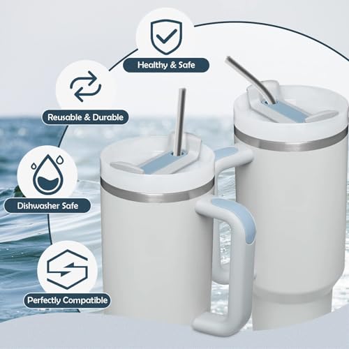 for Stanley Quencher 40oz Tumbler 6x Metal Stainless Steel Straws