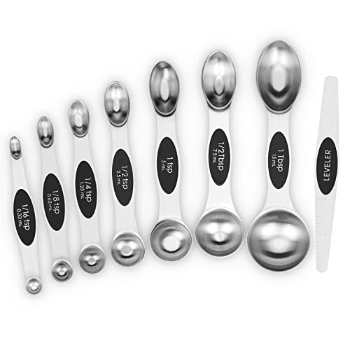 8 PCS Black Magnetic Measuring Spoons Set