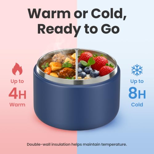 12oz Insulated Vacuum Food Jar with Buckle Lid Wide Mouth Soup Thermo for Hot Food Kids Leakproof Stainless Steel Lunch Container