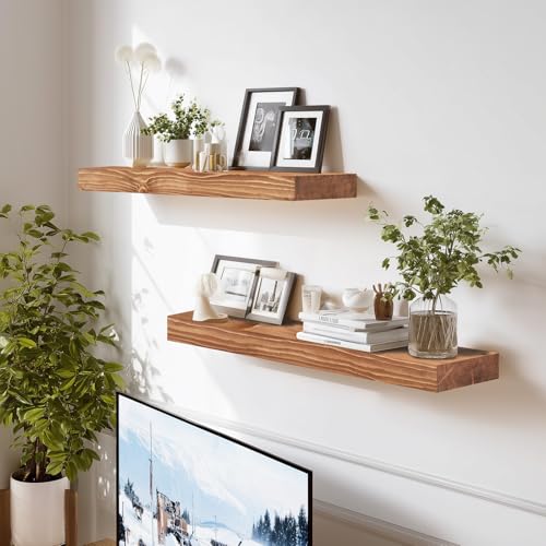 Solid Wood Floating Shelves (2 Count)
