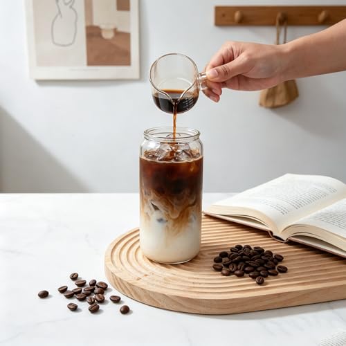 2 PACK Espresso Glass Measuring Cup Triple Pitcher Milk Cup 75ML Espresso Cups with Handle Shot Glass with V (2 Count)