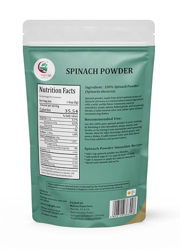Yogi's Gift® Spinach Powder 1 lb Finely Ground Leaf Powder Smooth Blending (16 Ounce)