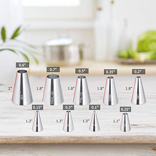 9 Pcs Round Piping Tip (9 Count)
