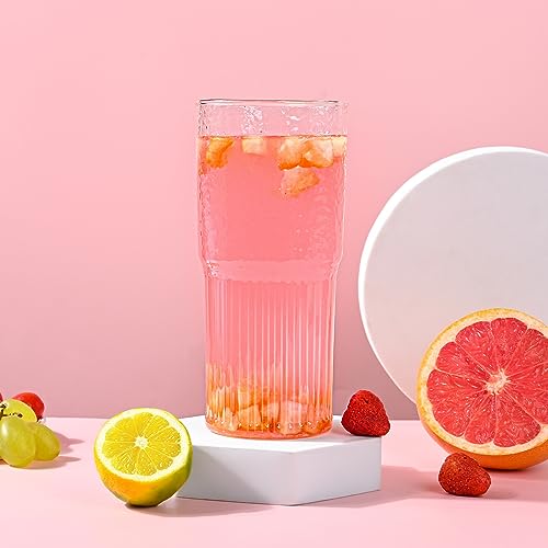 2‑Pack 20oz Borosilicate Glass Tumblers with Glass Lid & Straw