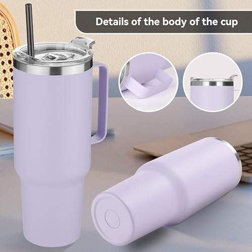 40 oz Stainless Steel Tumbler with Handle (4 Count)
