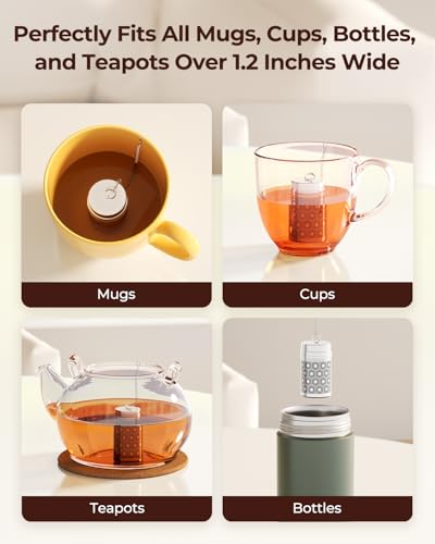 2 Pack Reinmoson Mini Stainless Steel Tea Strainer for Loose Tea 1.2”x2.2” (2 Count)