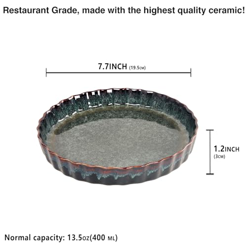 7 Inch Ceramic Pie Pan Quiche Dish 13.5 Ounces Baking Pan (2 Count)
