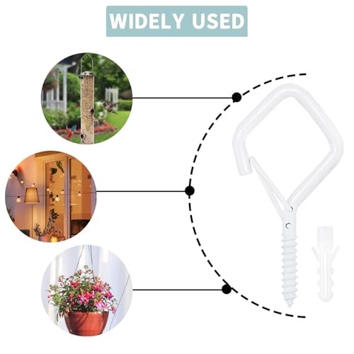 35PCS Eye Screw Hooks for Hanging Heavy Duty with Safety Buckle.Metal Ceiling Hooks for Hanging Plants