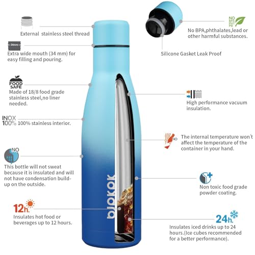 17oz Skinny Insulated Water Bottle