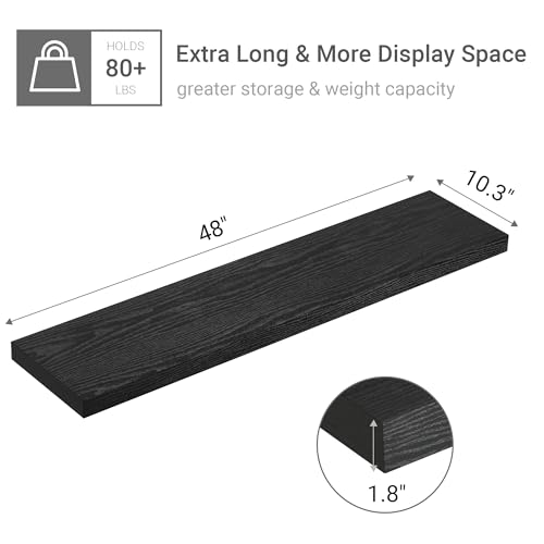 Single Floating Shelves 48x10” Set of 1