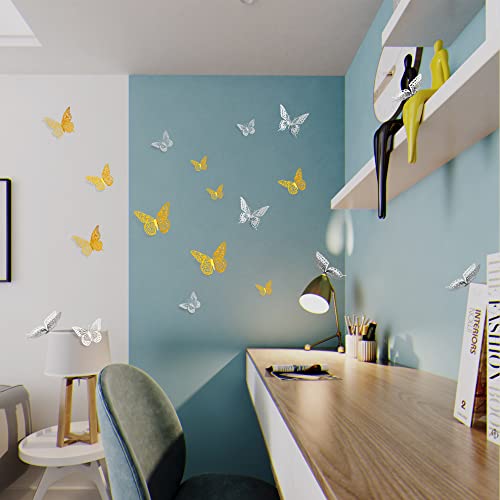 3D Butterfly Wall Decor 48 Pcs 4 Styles 3 Sizes (48 Count)