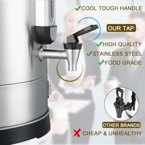 24L Coffee Percolator Large Coffee Maker 155 Cups Commercial Coffee Urn Electric Industrial Coffee Maker Hot Water Dispenser Machine for Catering