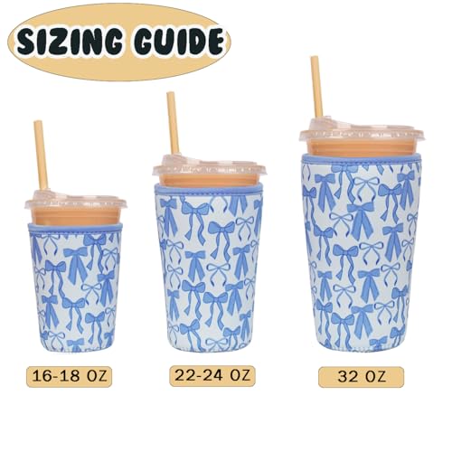 Reusable Insulated Neoprene Iced Coffee Cup Sleeve (3 Count)