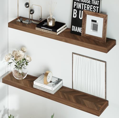 36'' Chevron Floating Shelves for Wall (2 Count)