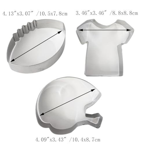 Football Jersey Helmet Cookie Cutters Set (3 Count)