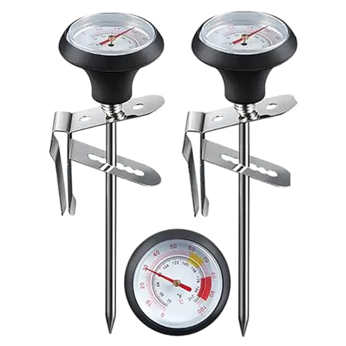 Milk Frothing Thermometer 2 Packs for Coffee Chocolate Cappuccino Frothy Milk Foam Stainless Steel Thermometer Latte Art Pen (2 Count)