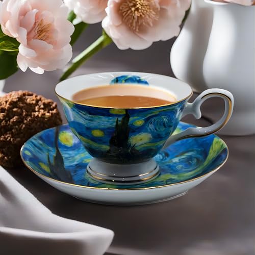 Floral Tea Cups Saucers Set of 2 (2 Count)