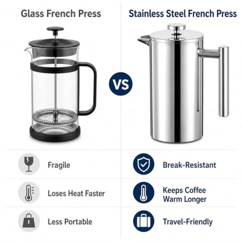 12 oz 350 ml Stainless Steel French Press Coffee Maker