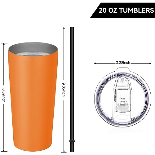 20oz Tumbler Stainless Steel Tumbler with Lid And Straw Vacuum Insulated Double Wall Travel Coffee Mug (6 Count)