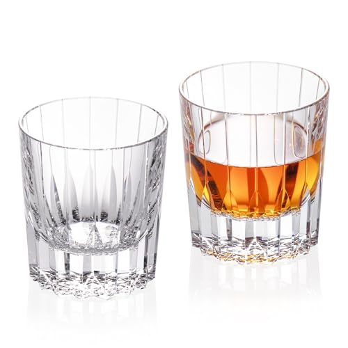 Crystal Whiskey Glasses Set of 2 Handcrafted Old Fashioned Glasses (2 Count)