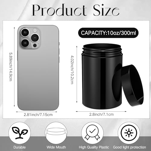 4 Pcs Plastic Jars Wide Mouth with Lids (4 Count)