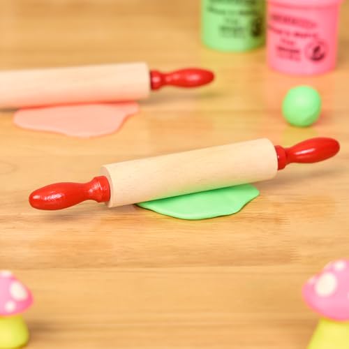 Natural Wood Rolling Pins for Kids (6 Count)