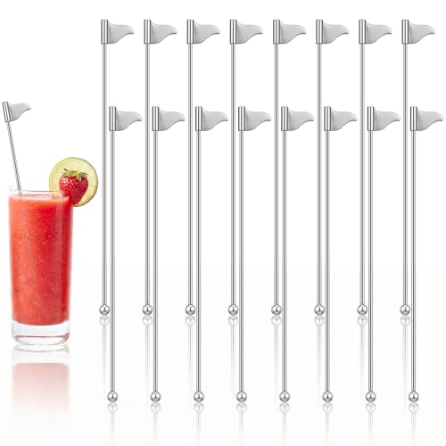 20 Pcs Metal Golf Cocktail Stirrers Swizzle Stir Sticks 7.87 Inch Reusable Drink Stirrer Sticks Party Decorations Party Clubhouse and Outing Decorations (20 Count)