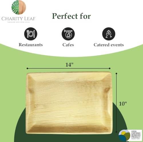 Disposable Bamboo 14" x 10" Trays (200 Count)