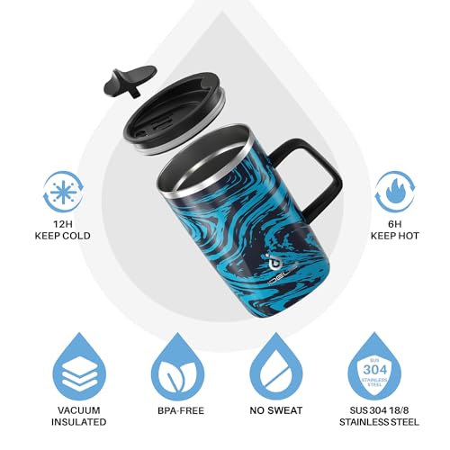 16 oz Insulated Coffee Mug with Lid and Handle