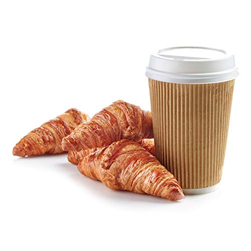 12 oz. 500 Count Insulated Kraft Ripple Paper Hot Cups (100 Count)