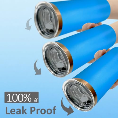 20 oz Skinny Tumblers Bulk with Lids and Straws Baby Blue