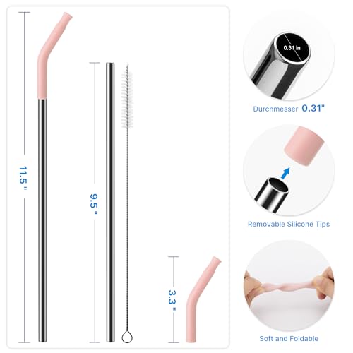 Metal Straw with Silicone Tip for 30oz Stanley Cup