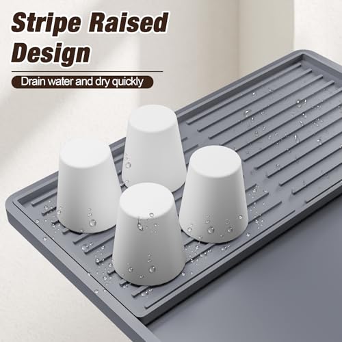 Premium Dish Drying Mat & Removable Coffee Bar Mat