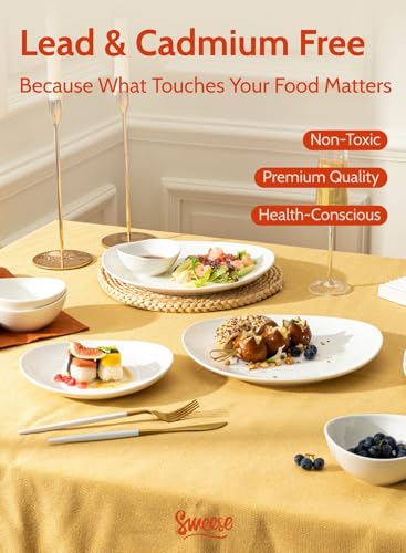 Porcelain 7.8 Inch Dessert Plates Set of 6 (6 Count)