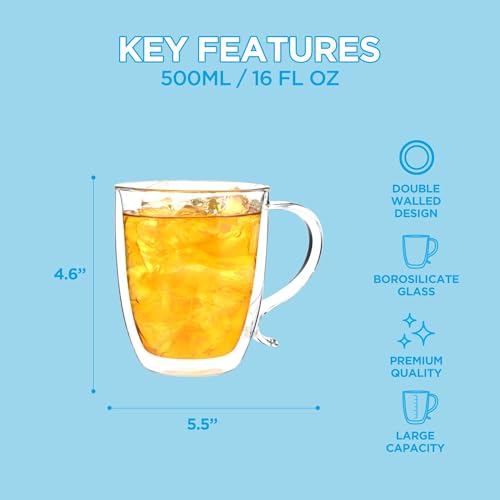 Cyprus Double Wall Glass Mug For Coffee