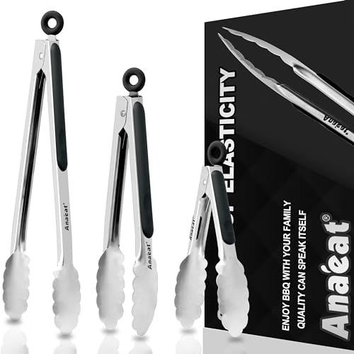 Premium Kitchen Locking Tong Set of 3