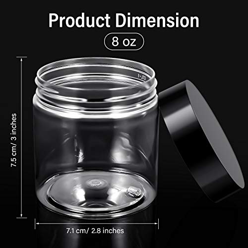 4 Pcs Plastic Jars Wide Mouth with Lids