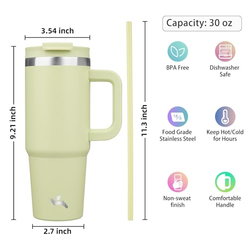 30 oz Insulated Tumbler Water Bottle with Handle